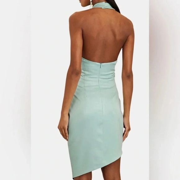 ELLIATT Revolve Camo Mini Dress Seafoam High Neck Asymmetrical size Large​ - Picture 2 of 5